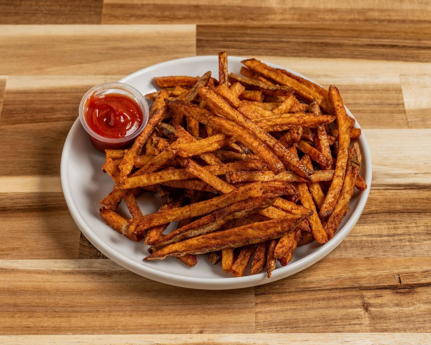 Fresh-cut fries fried in beef tallow